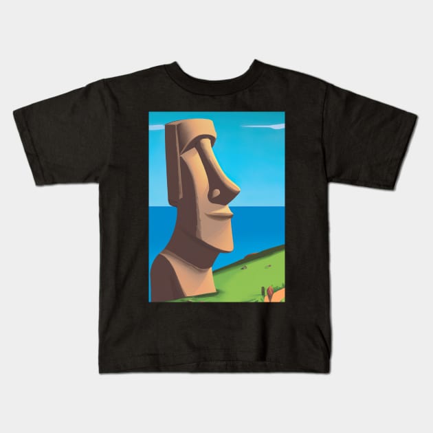 Moai Monumental Statues Kids T-Shirt by maxcode